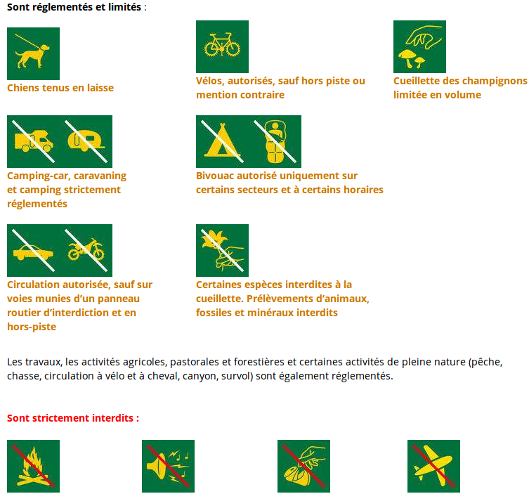 Réglementation du Parc national des Cévennes